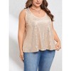MISSKY Womens Plus Size Sequin Tank Tops Scoop Neck Sleeveless T-shirts Tops Sexy Sparkle Shimmer Tunic Tops - 2 of 4
