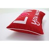 12"x19" Indoor 'Love You More' Valentines Lumbar Throw Pillow Cover Red - Pillow Perfect: Embroidered, Weather-Resistant - 3 of 4