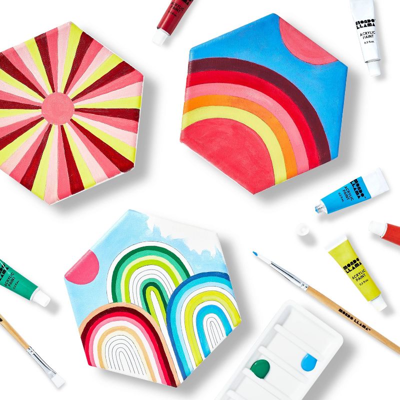 3ct Paint-Your-Own Hexagon Canvas Kit Rainbow - Mondo Llama&#8482;, 5 of 10