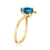 Pure Collection by Ross-Simons 0.50 Carat London Blue Topaz Ring in 14kt Yellow Gold - 3 of 4