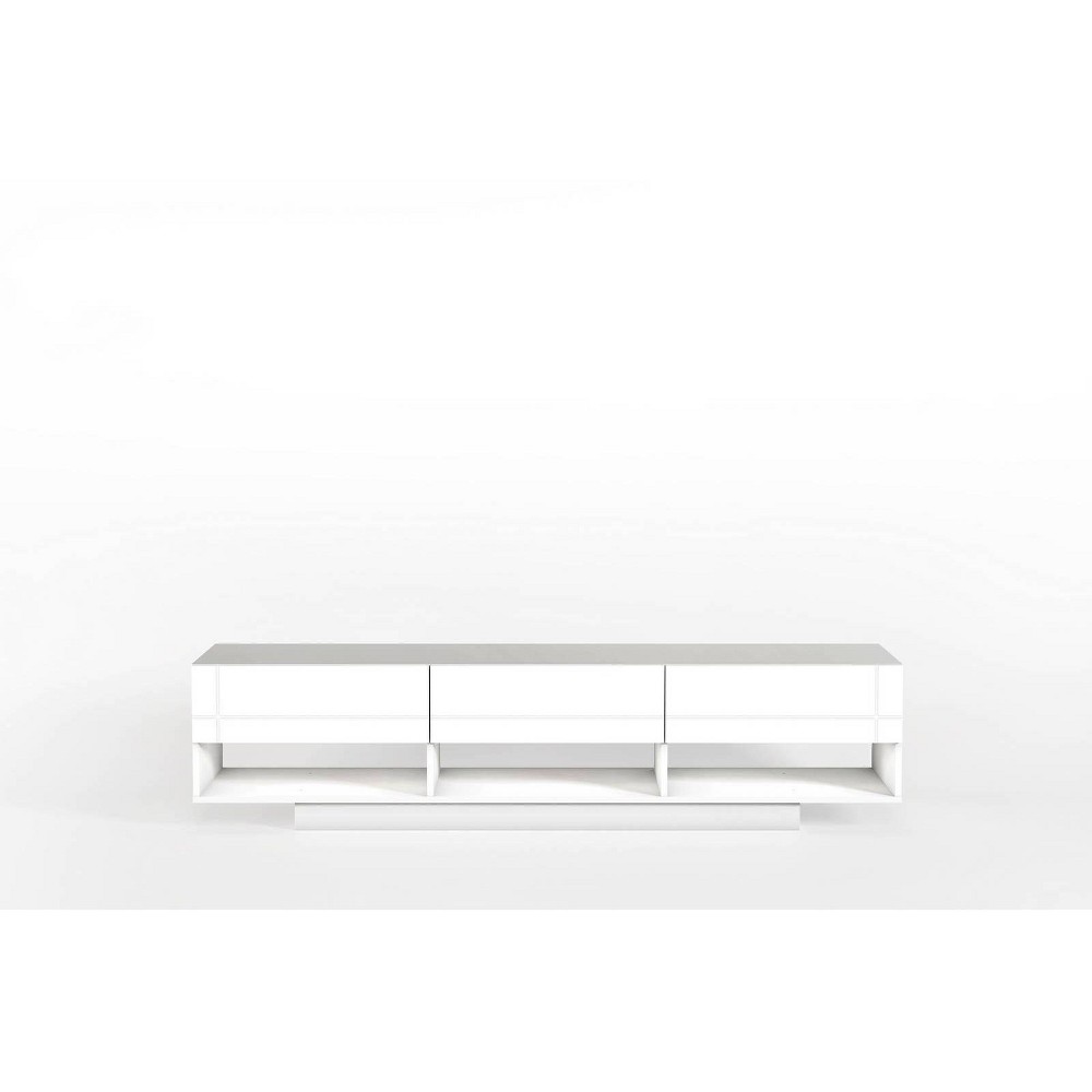 Photos - Mount/Stand Nexera Stereo TV Stand for TVs up to 80": Modern White, 3 Drawers, Open St