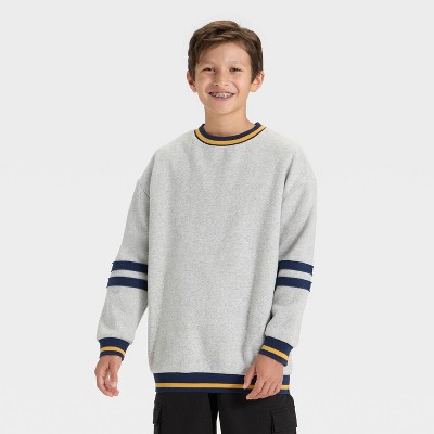 Boys' Rugby Striped Fleece Pullover Sweatshirt - art class™