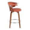 Set of 2 Mid-Century Modern Counter Stools with Wood Legs, Lattice Back, and 360¡ã Swivel for Kitchen or Home Bar - 3 of 4