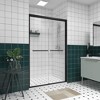 ORRD 44–48"W x 76"H Double Sliding Shower Door, 1/4" Clear Tempered Glass, Aluminum Frame, Matte Black Finish, Bypass Sliding Enclosure - 3 of 4