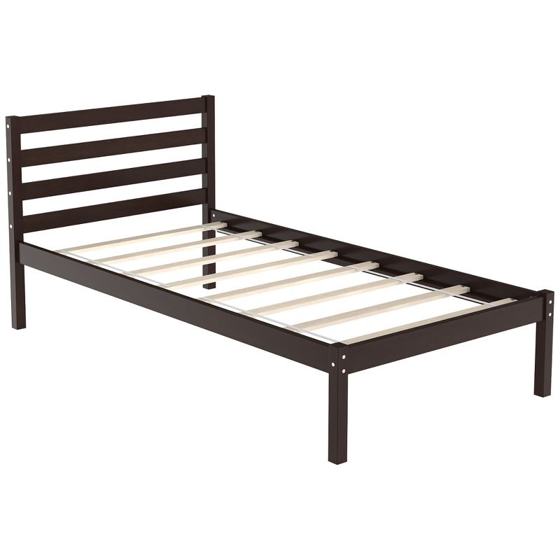 Costway Twin Size Wood Platform Bed Frame with Headboard Slat Support Mattress, 1 of 11