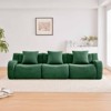 Aukfa Modular Teddy Fabric Sofa,Convertible Modular Sectional Sofa Set , 3-Seats with 1/2/3 Ottoman Soft Boneless Design for Living Room - 3 of 4