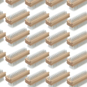Lola Products "Classic" Hand & Nail Wood Brush, Heavy Duty 2 Sided Soft & Stiff Bristles, Cleans Hands, Fingernails, Feet & Toenails, 144 Pack - 1 of 4