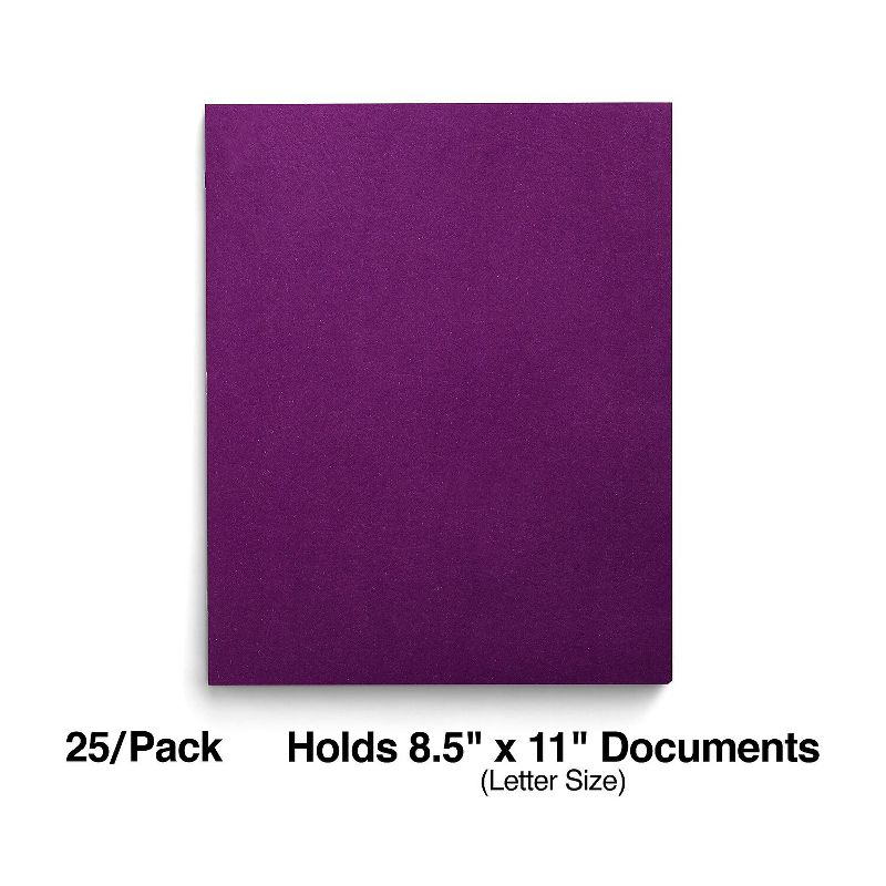 Staples School Grade 2 Pocket Folder Purple 25/Box 27536-CC, 2 of 5