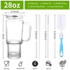 Itopfox 28oz Glass Coffee Cups with Lids and Straw, 2 Pack Tumbler with Handle for Hot & Cold Drinks, Travel Mug for Smoothies, Tea, Juice - 2 of 4