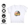 Women's Ford Bronco Bronco At The Beach Cap Sleeve Baby Rib Crop Top White Small - 4 of 4