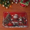 Unique Bargains Christmas Place Mats Santa Claus Flax Red White Green 11.8"x17.7" 2 Pcs - 2 of 4