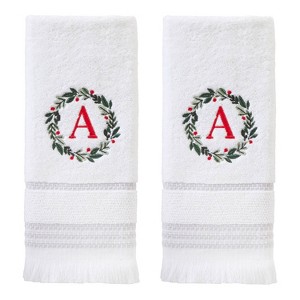 SKL Home 2pk Wreath Monogram Hand Towels "A" - 1 of 4