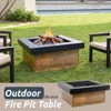Gulches 36-Inch Iron Wood-Burning Fire Pit Table - 4-8 Person Capacity, Decorative Cross Weave Design, Durable Steel with High-Temp Paint - 3 of 4