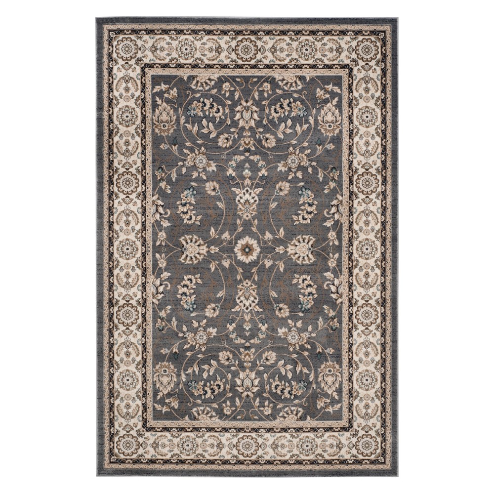 9'x12' Lupe Floral Accent Rug Gray/Cream - Safavieh