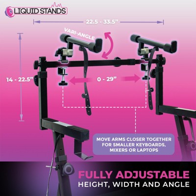 Adjustable Black Steel 2-Tier Keyboard Stand Attachment