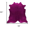 HomeRoots 6' X 7' Purple Cowhide Hand Knotted Area Rug - 3 of 4