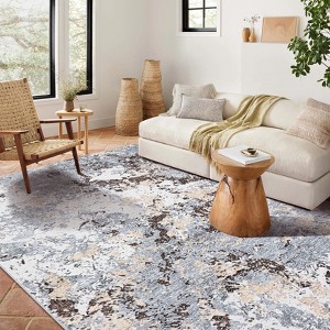 Area Rugs: Washable Non-Slip Marble Pattern Abstract Carpet, Soft Stain Resistant Rug for Living Room, Bedroom, Home, Dining Room - 1 of 4