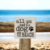 Slickblue Dog and Beach Wood Sign, Knotty Pine Material, Wall or Shelf Decor, Rustic Style, 7x7 Inches, Multiple Colors - 2 of 3