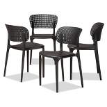 4pc Rae Plastic Stackable Dining Chair Set - Baxton Studio
