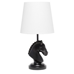 17.25" Tall Decorative Chess Horse Shaped Bedside Table Desk Lamp - Simple Designs - 1 of 4