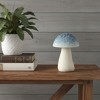HomeRoots 6" Blue And Off White Cast Iron Mushroom Tabletop Sculpture - 2 of 4