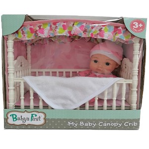 Baby's First Canopy Crib with Toy Doll - All Ages - 1 of 4