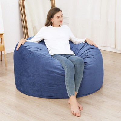 Large Bean Bag Chair with Foam Filler and Removable Velvet Cover