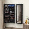 Tangkula Wall Door Mounted LED Mirror Jewelry Cabinet Lockable Armoire w/6 Drawers Black - 2 of 4