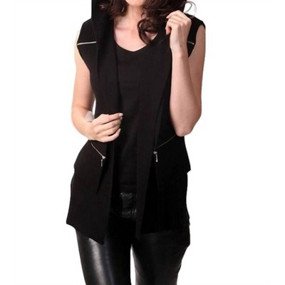 Women's Double Zip Hooded Vest - ANGEL