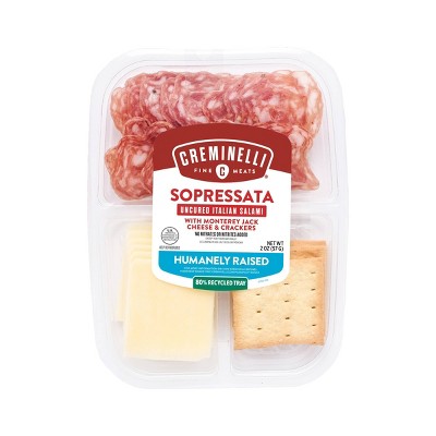 Creminelli Sliced Sopressata & Monterey Jack with Crackers - 2oz