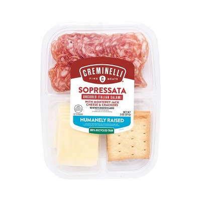 Creminelli Sliced Sopressata &#38; Monterey Jack with Crackers - 2oz