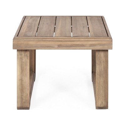 GDFStudio Andrae Rustic Outdoor Acacia Wood Side Table, Brown