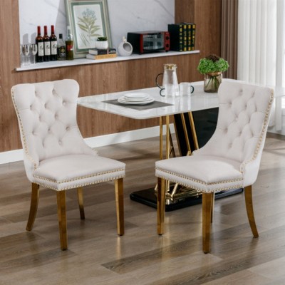 Modern Upholstered Dining Chairs Set of 2, Dining Chairs with High Back,Velvet Cushion Dining Chairs for Kitchen or Dining Room-Maison Boucle