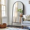 Wooakway Solid Wood Full Length Mirror Arch Accent Wall Mirror Novelty Cheval Mirror Black/Brown - 2 of 4