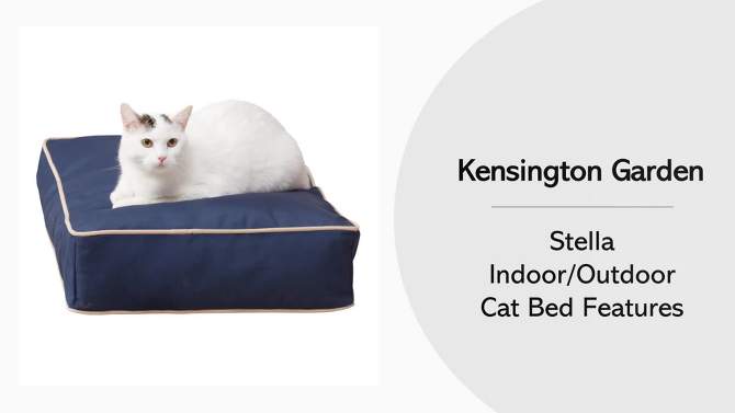 Kensington Garden Stella Indoor and Outdoor Rectangle Cat Bed - Navy, 2 of 7, play video