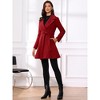 Allegra K Women's Elegant Notched Collar Single Belted Winter Long Coat - 4 of 4