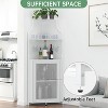Homfan 5-Tier Corner Bar Cabinet with Lights, Adjustable Shelves & Glass Doors - Home Liquor Wine Display - 4 of 4