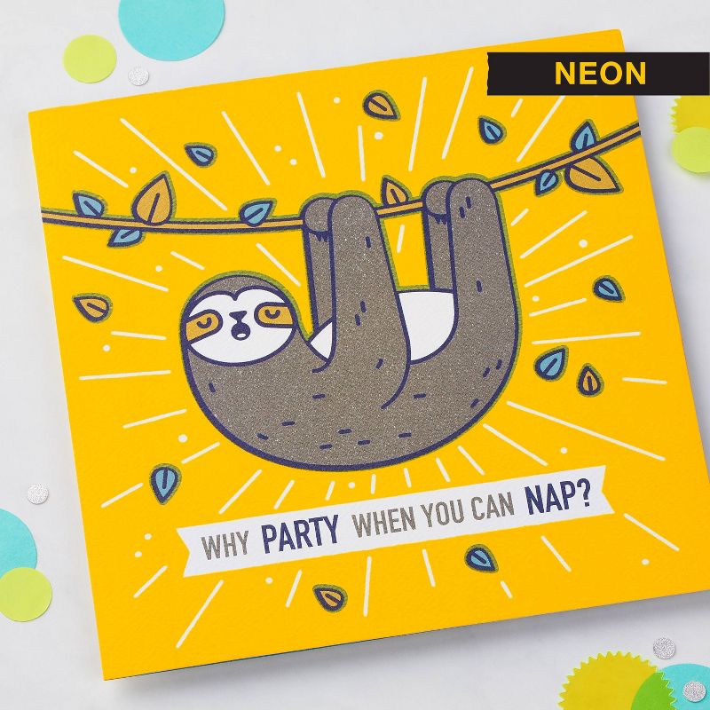 Masculine Napping Sloth Birthday Cards, 4 of 6