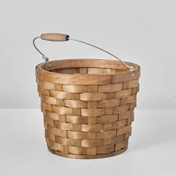 9" Wood Harvest Basket Brown - Hearth & Hand™ with Magnolia