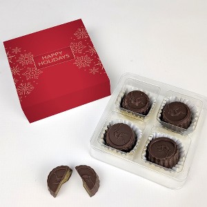 Happy Holidays Candy Favor Box With Dubai Milk Chocolate Truffles - Snowflakes - 1 of 4