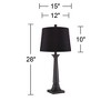 360 Lighting Dolbey 28" Tall Tapered Column Farmhouse Rustic Traditional Table Lamps Set of 2 Brown Bronze Finish Metal Black Shade Living Room - 4 of 4