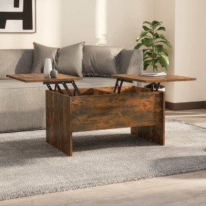 vidaXL Coffee Table Smoked Oak Engineered Wood Medium - 1 of 4