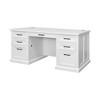 Modern Wood Double Pedestal Desk Fully Assembled White Finish - Abby Collection - Martin Furniture: Executive Office, Cable Management - 2 of 4