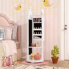 Tangkula Kids Vanity & Jewelry Armoire Cabinet Wooden Kids Vanity Table and Chair Set 360° Swivel Standing Jewelry Organizer with Full-Length Mirror - 3 of 4