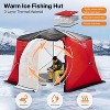 AMERLIFE Insulated Pop-Up Ice Fishing Tent, 3-Layer Oxford Fabric Ice Shanty with Waterproof Cover, Chimney Vent, Anchors, Ropes, and Carry Bag - 4 of 4