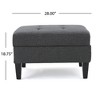 Lyngins Tufted Storage Ottoman, Waffle Stitch Upholstered Ottoman with Storage, 28.75"W Foot Stool with Birch Wood Legs, Storage Bench for Living Room - 2 of 4