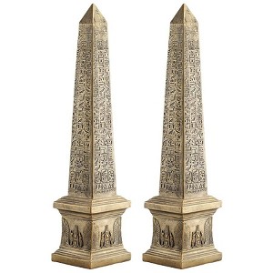 Design Toscano Golden Obelisk of Ancient Egypt Statue: Set of Two - 1 of 2
