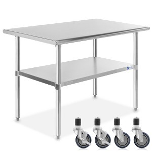 GRIDMANN Stainless Steel Table with 4 Casters (Wheels), NSF Commercial Kitchen Work & Prep Table - 1 of 4