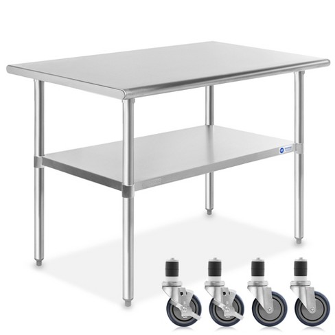 Gridmann 48 X 30 Inch Stainless Steel Table With 4 Casters (wheels ...