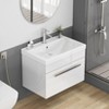 Gulches 24 in 1 Sink Bathroom Vanity Glossy White Bath Vanity with White Ceramic Top 1 Soft-Close Drawer Metal Handle - 3 of 4